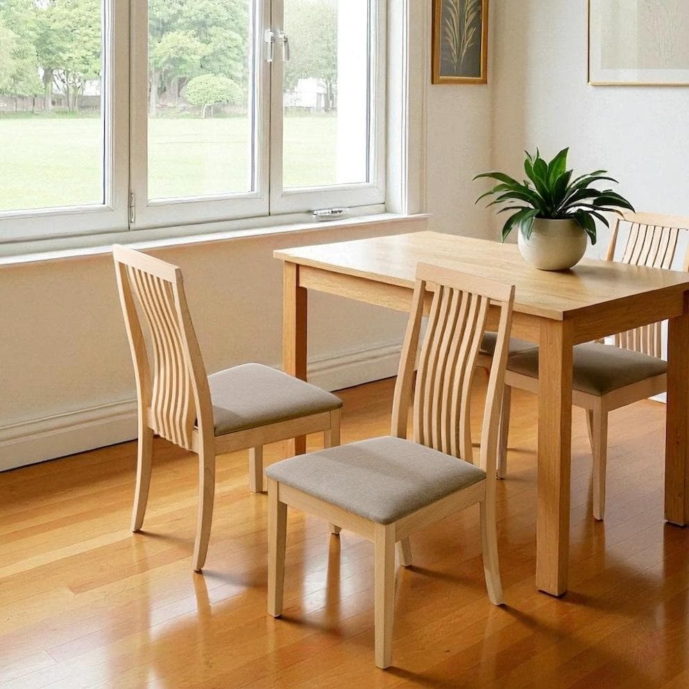 【新品】2脚セット　天然木ダイニングチェア　北欧風　ビーチ材　アウトレット