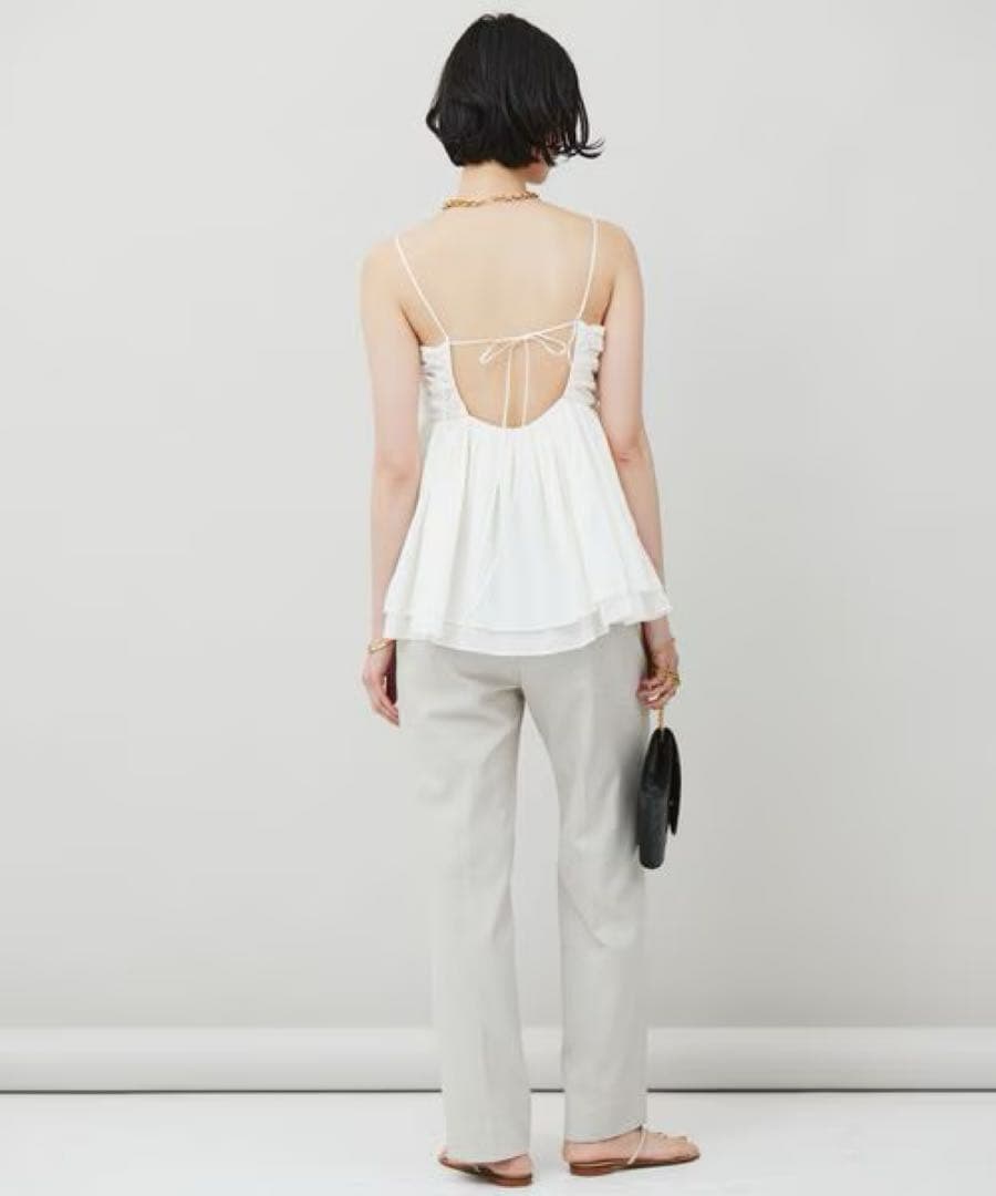 curensology レイヤード キャミソール ギャザー ホワイト