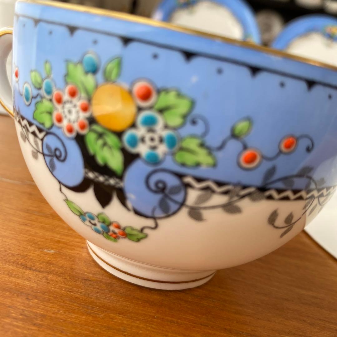 クラウンスタッフォードシャー カップ　ソーサー　プレート　エナメルが可愛いトリオ