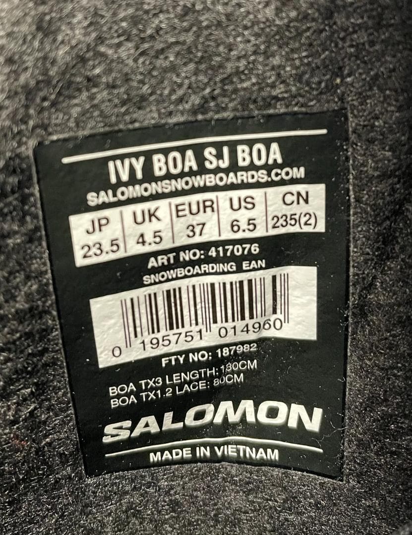 SALOMON IVY BOA SJ BOA 23.5㎝ Black