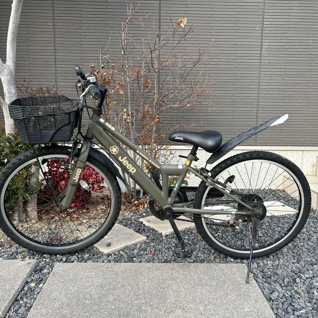 Jeep 子供用自転車 7段変速 オリーブグリーン 『直接取引き限定半田市』