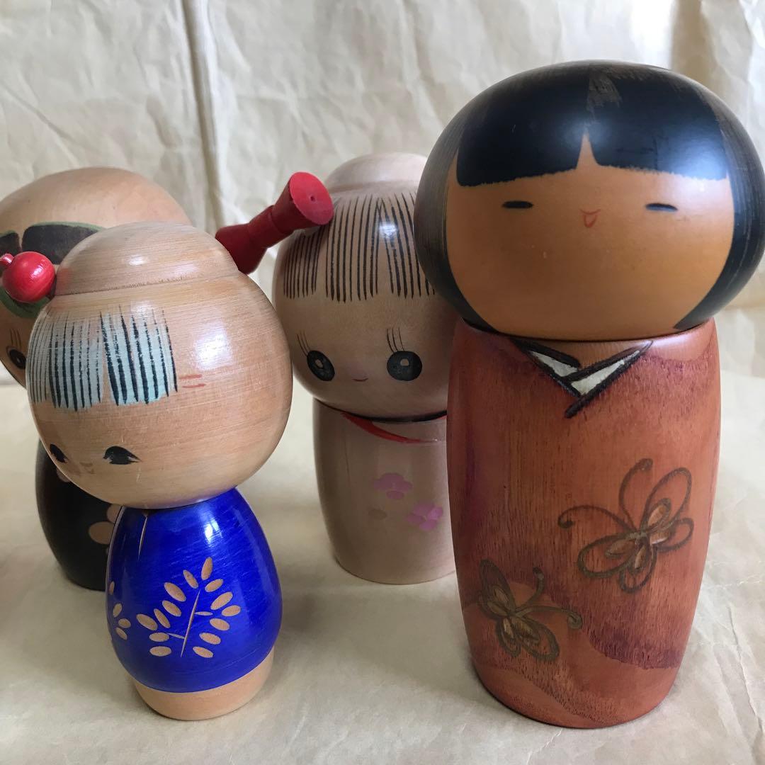 [タイムセール]こけしセット民芸品　置物　日本　人形伝統工芸品インテリア こけし