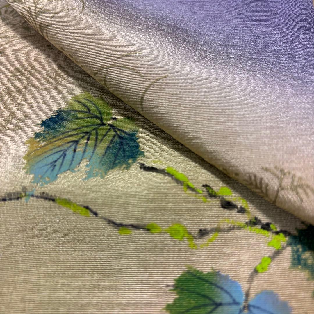 ZY-775 訪問着 金彩 手描き友禅 藤色 逸品 高級 正絹