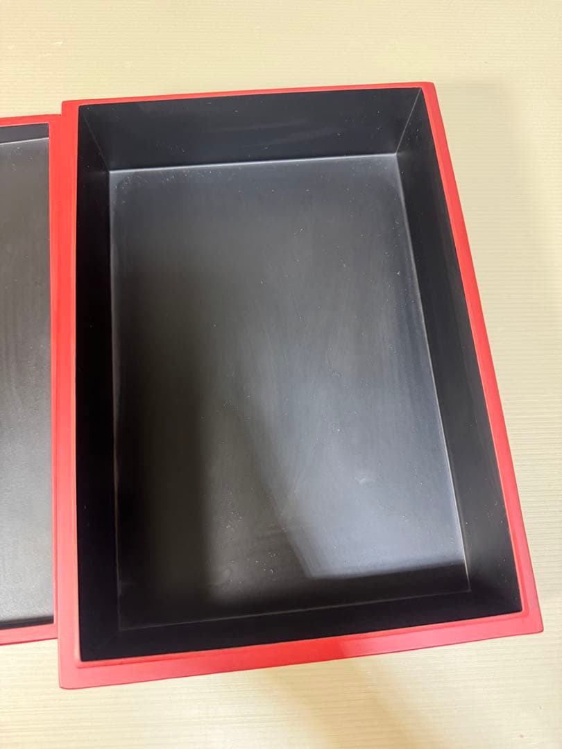 2266  昭和レトロ 仙台堆朱 漆塗り 筆箱 文箱 小物入れ 未使用