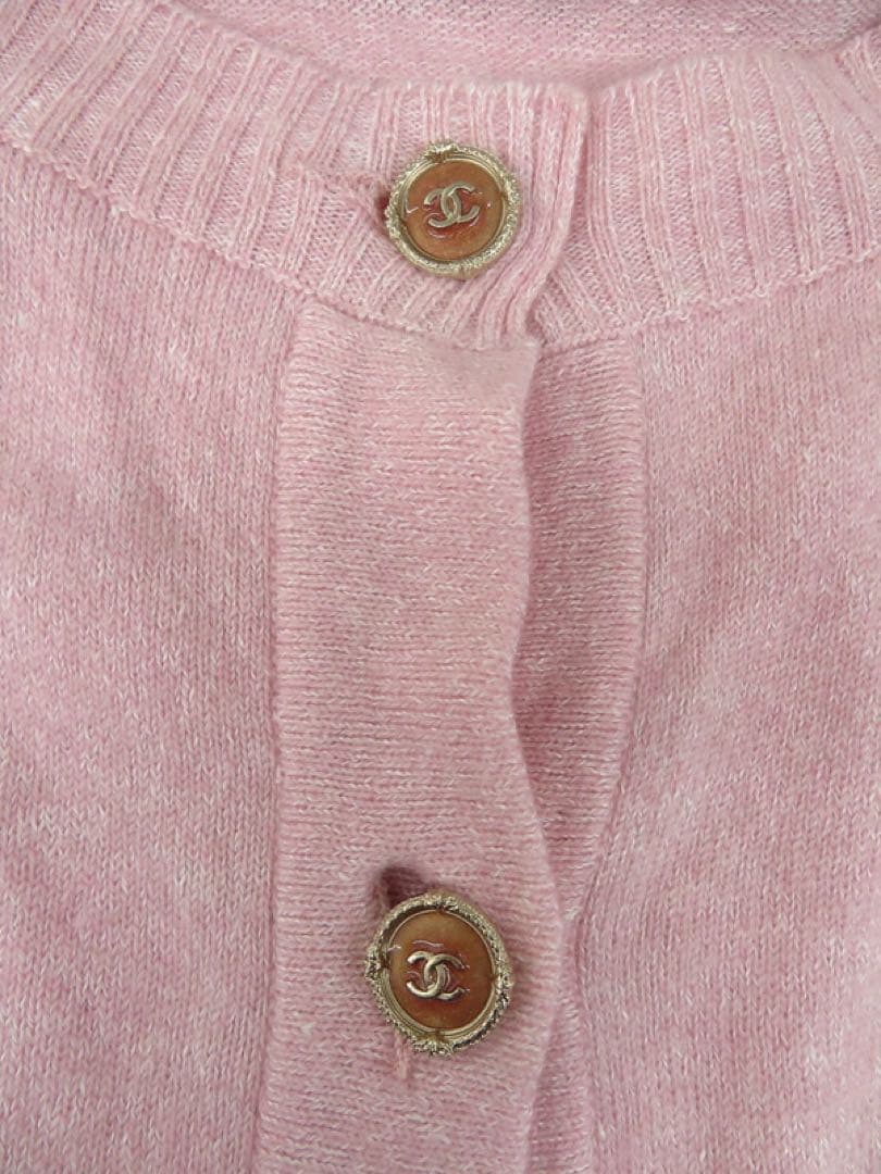 正規品 CHANEL ピンク 長袖カーディガン 36