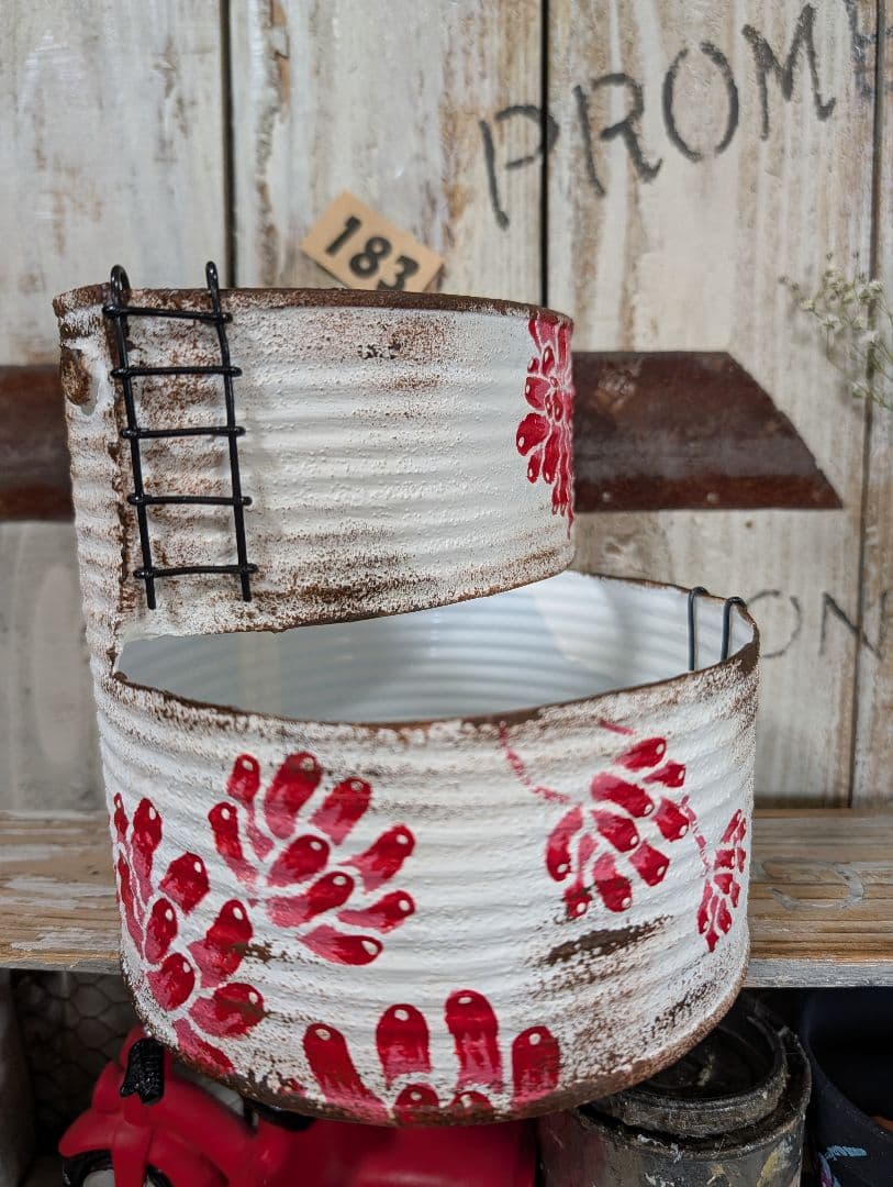 月様♥専用です。183 業務トマト缶2階建てリメ缶