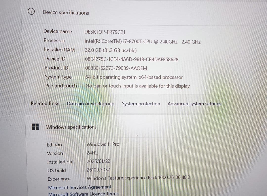 Windowsデスクトップ HP EliteDesk 800 G4 i7 256GB/32GB/Set