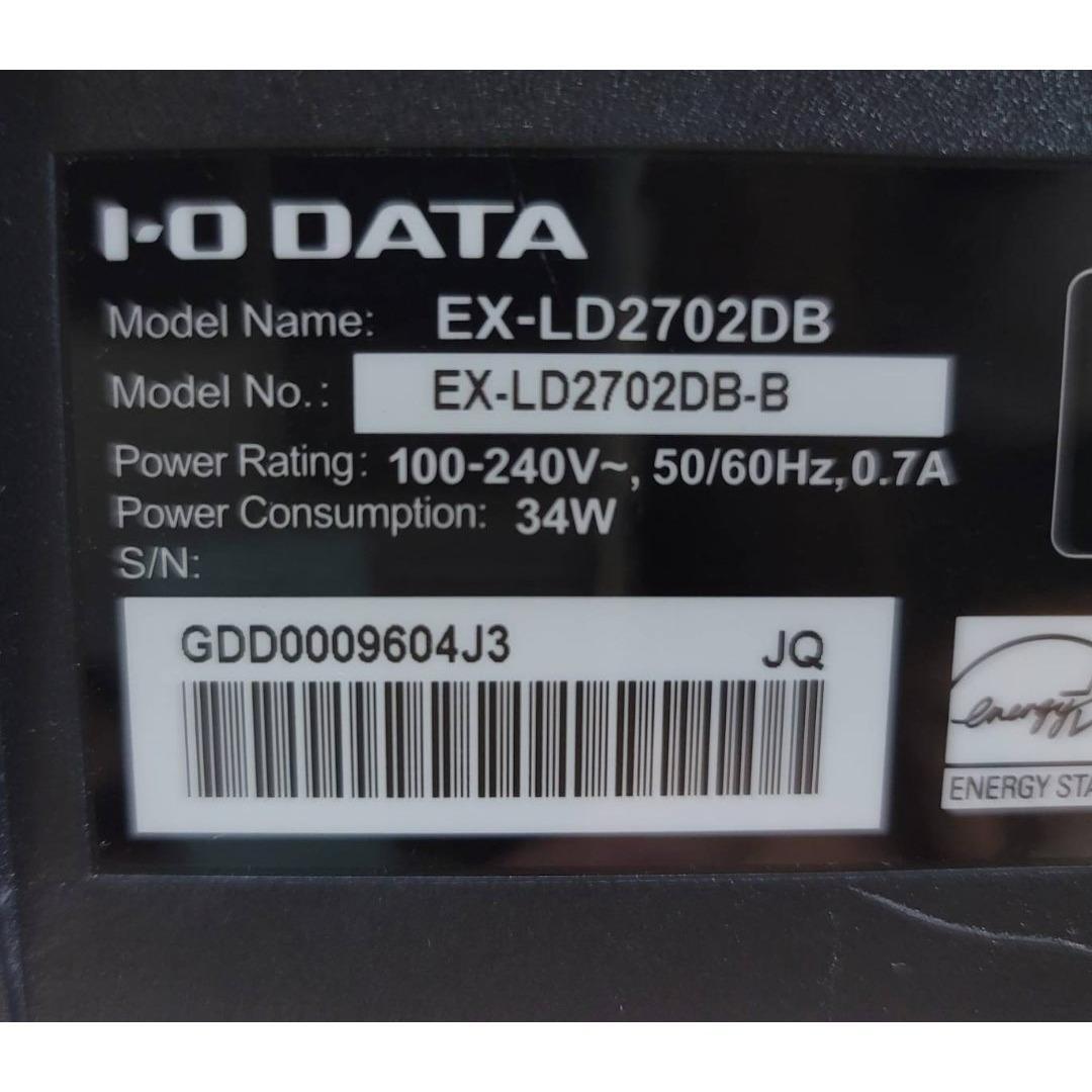 I-O DATA モニター 27インチ フレームレス EX-LD2702DB