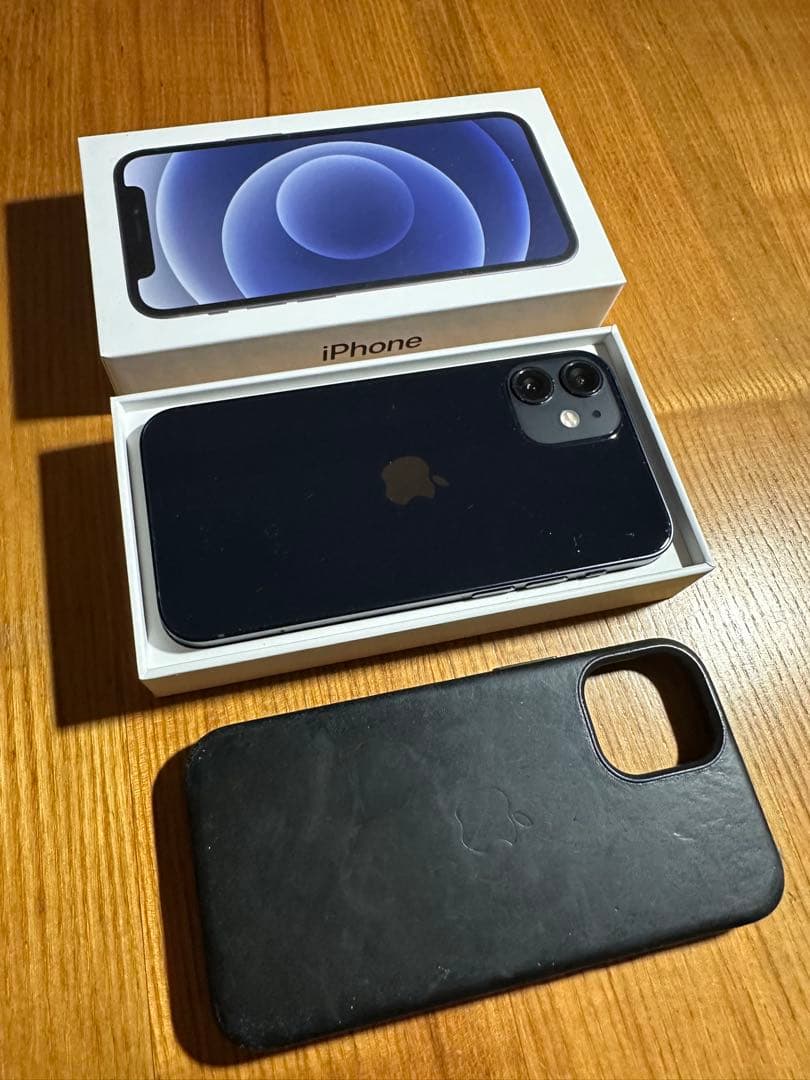 レザーケース付★Apple iPhone 12 miniブラック 64GB