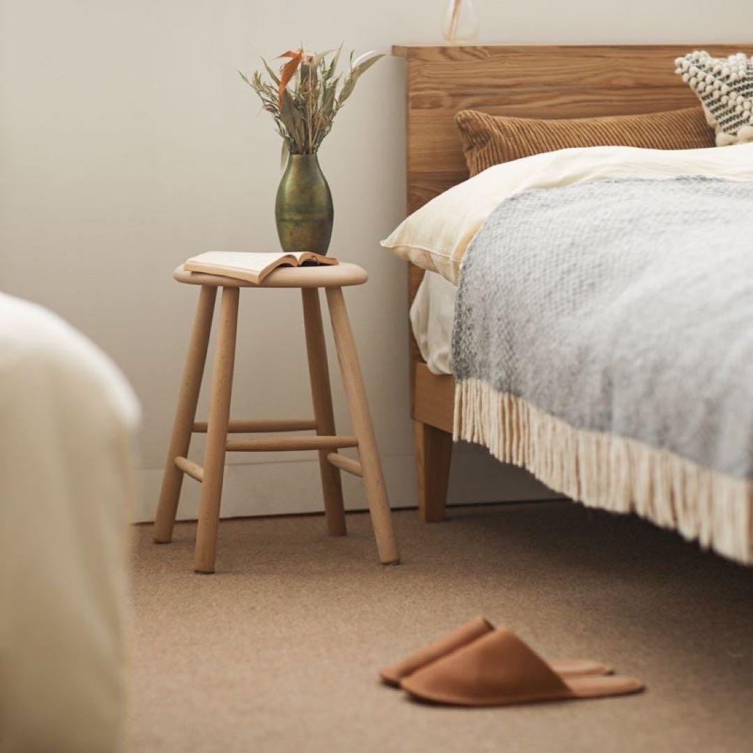 リセノ ダブルベッド folk フォーク ブラウン+収納2点セット