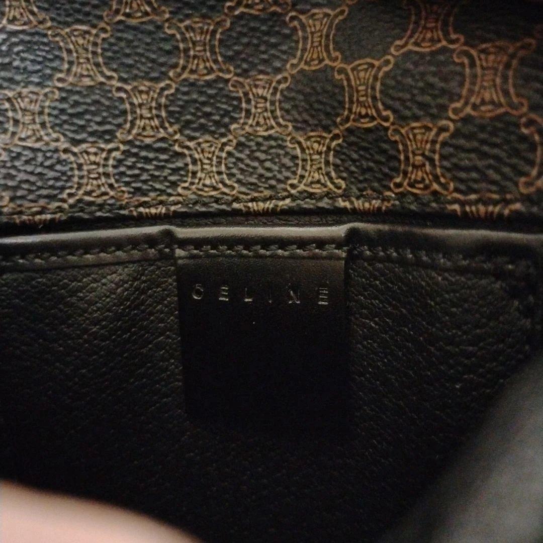 CELINEブラックドットパターンボディウエストバッグ