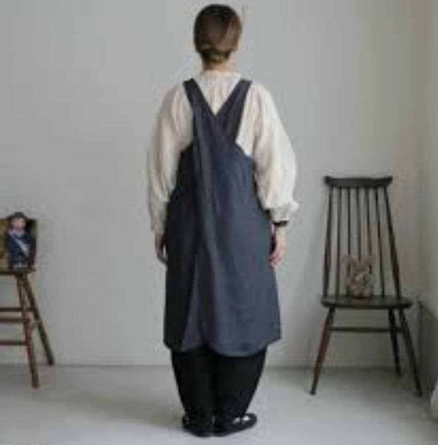 fog linen work リネン オーバー エプロン マカダム