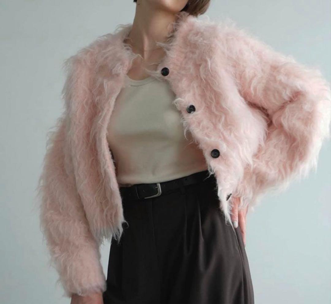 【美品】CLANE / シャギーショートニットカーディガン