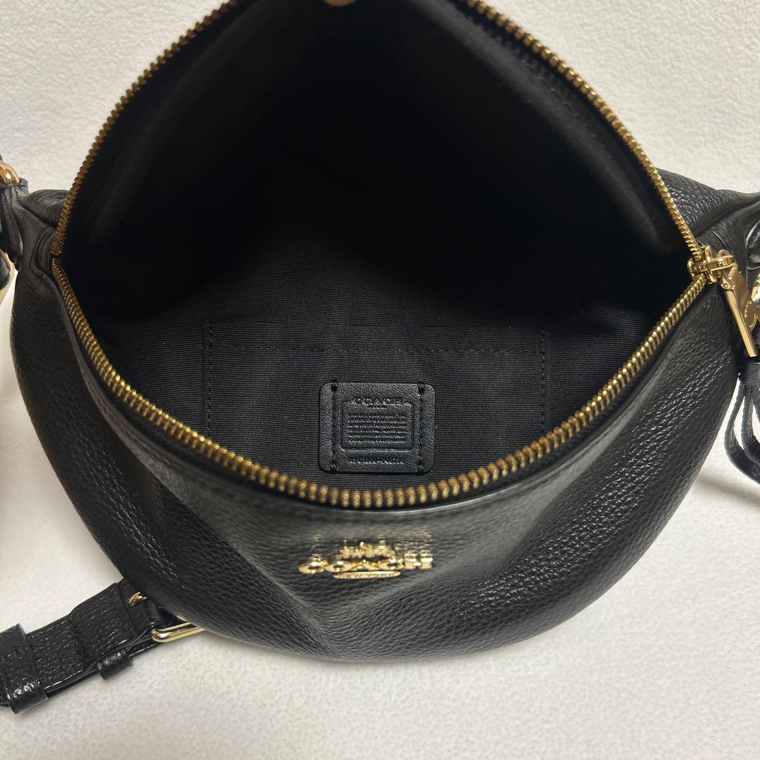 COACH ブラック レザー ウエストポーチ