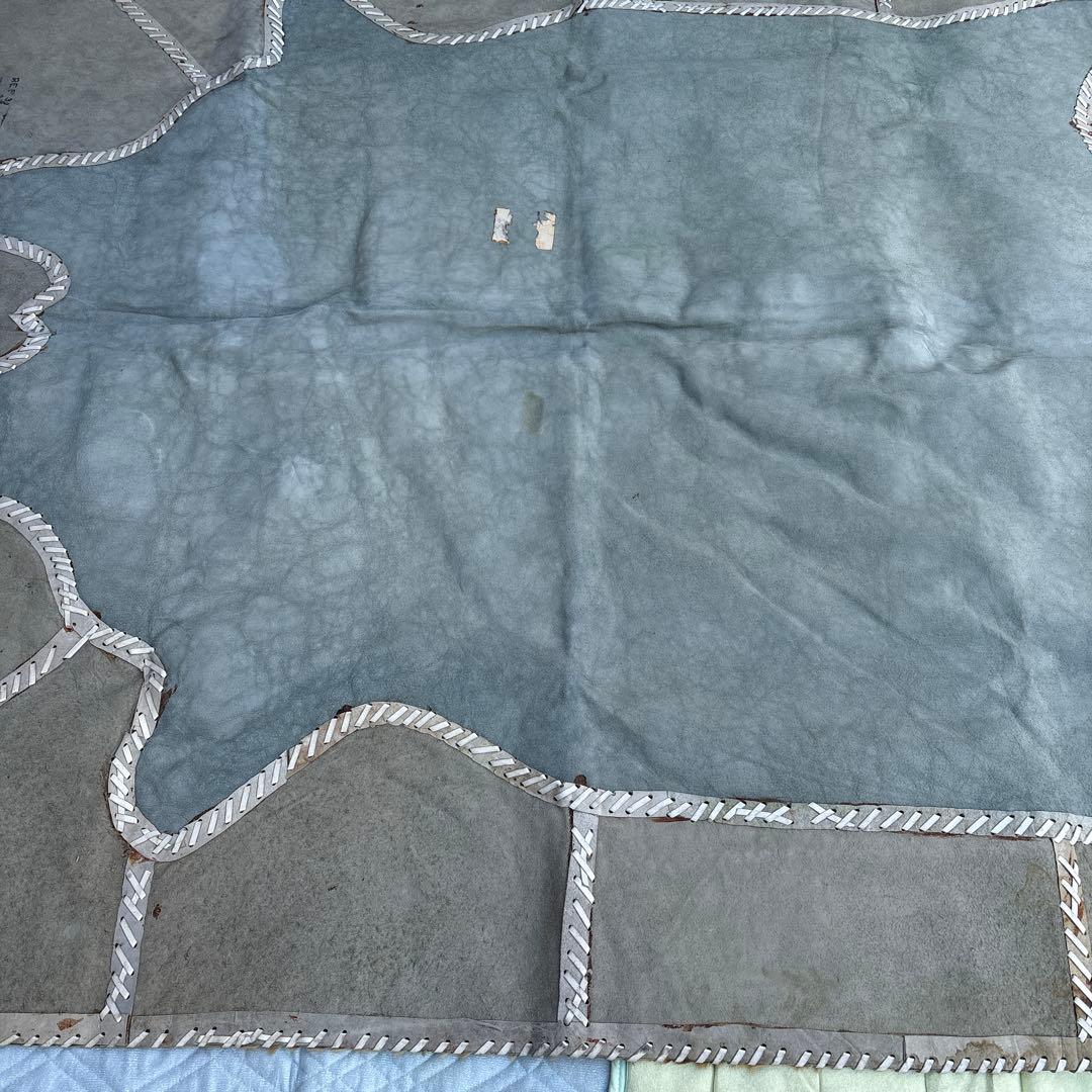 カウラグ　ハラコラグマット　大型　ヴィンテージ　本革　牛革ラグ　パッチワークラグ