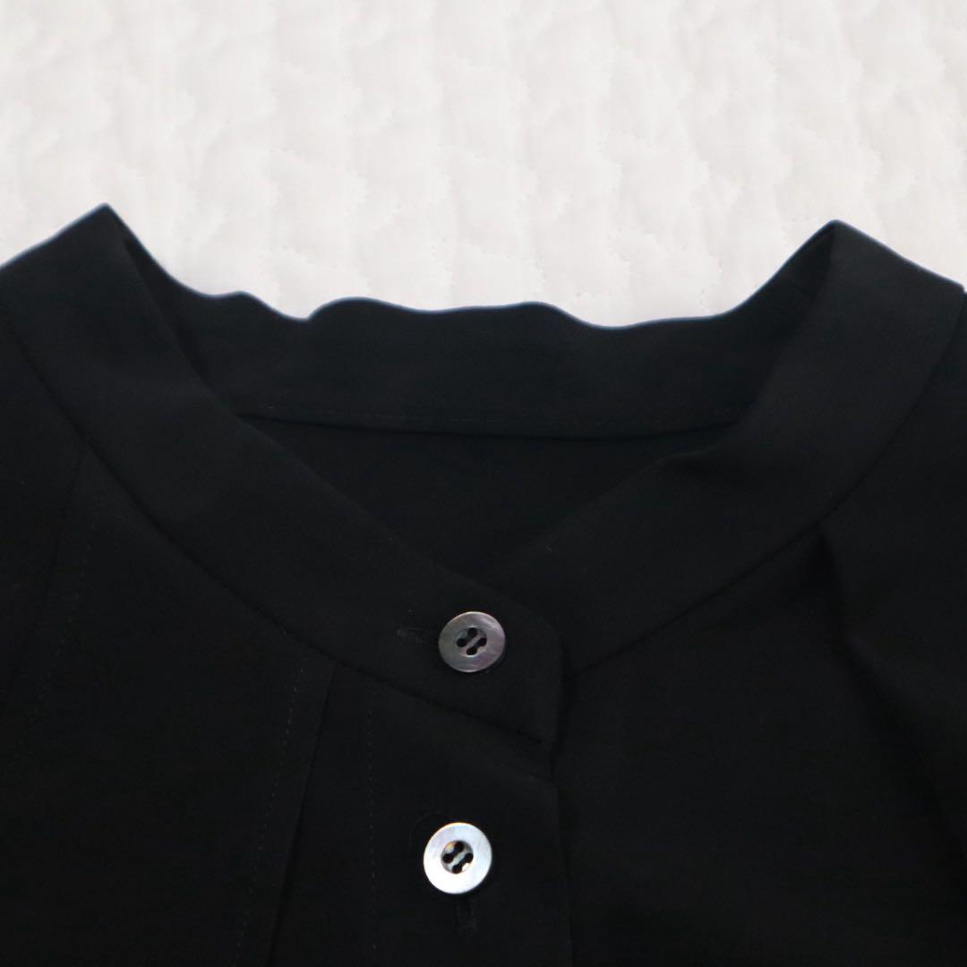 1回着用　ADORE ストレッチポプリン　ブラウス　ブラック アドーア 38