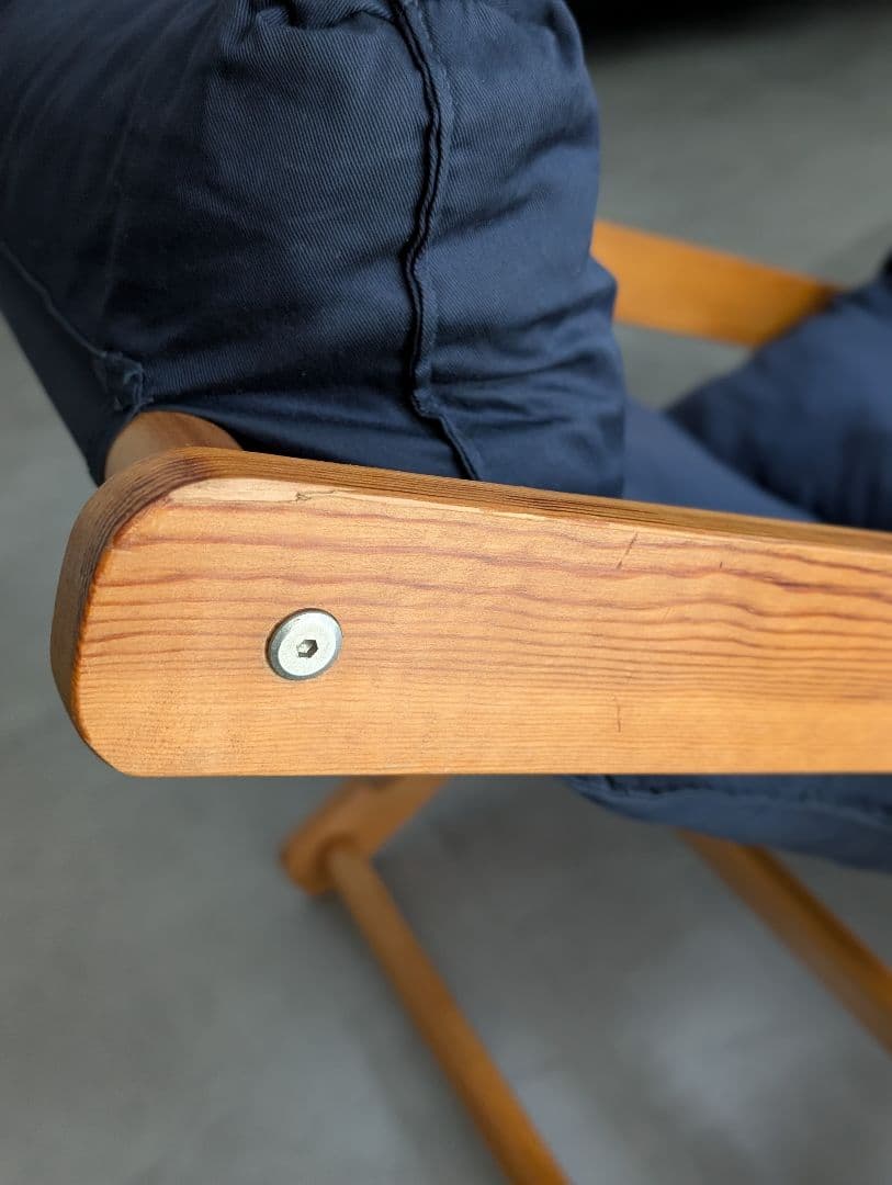 USED/北欧 木製 リクライニングチェア パーソナルチェア 折りたたみ式