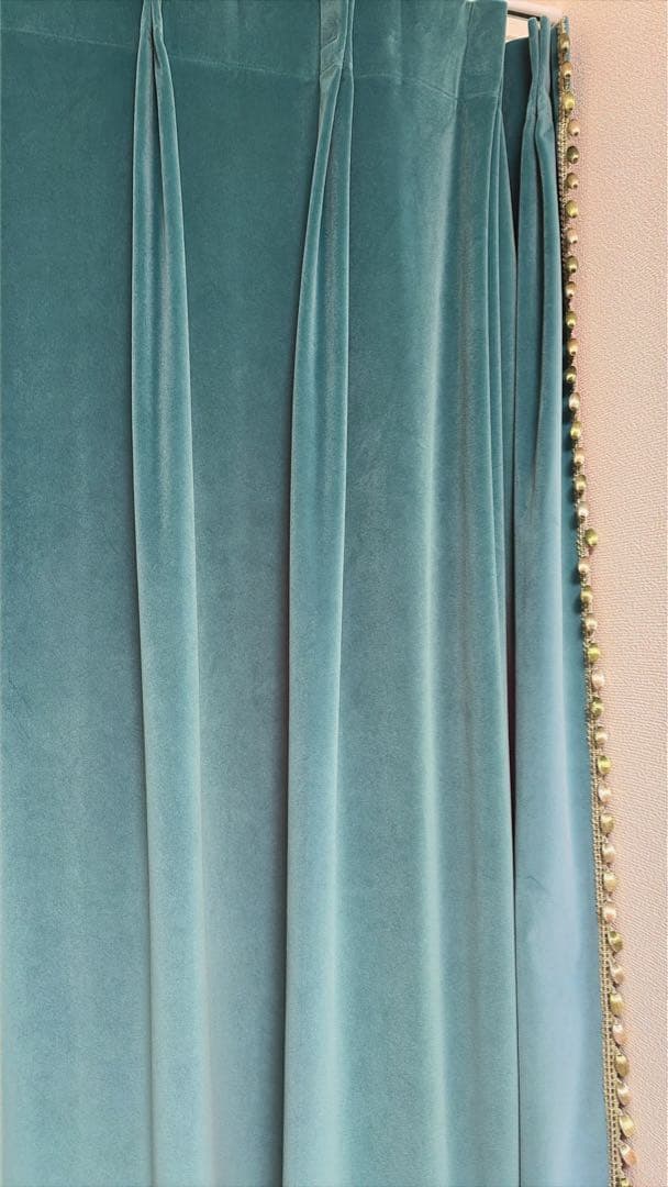 ティール ベルベットカーテン 標準サイズ