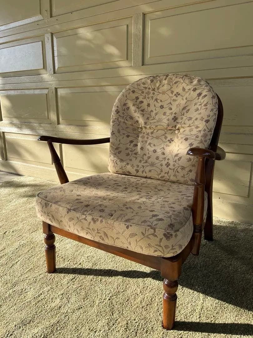 karimoku カリモク 1人掛けソファー 花柄 レトロ 高級家具