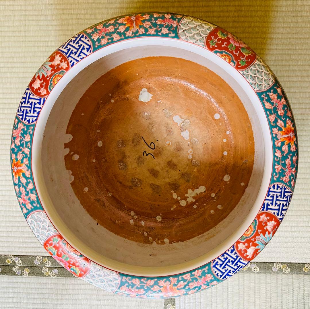 【極美品】龍と鳳凰 大型陶器火鉢　縁起物　美術品級