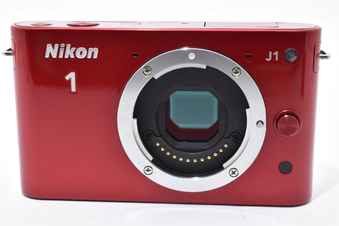 超美品 Nikon J1 ミラーレスデジタルカメラボディ レッド ニコン