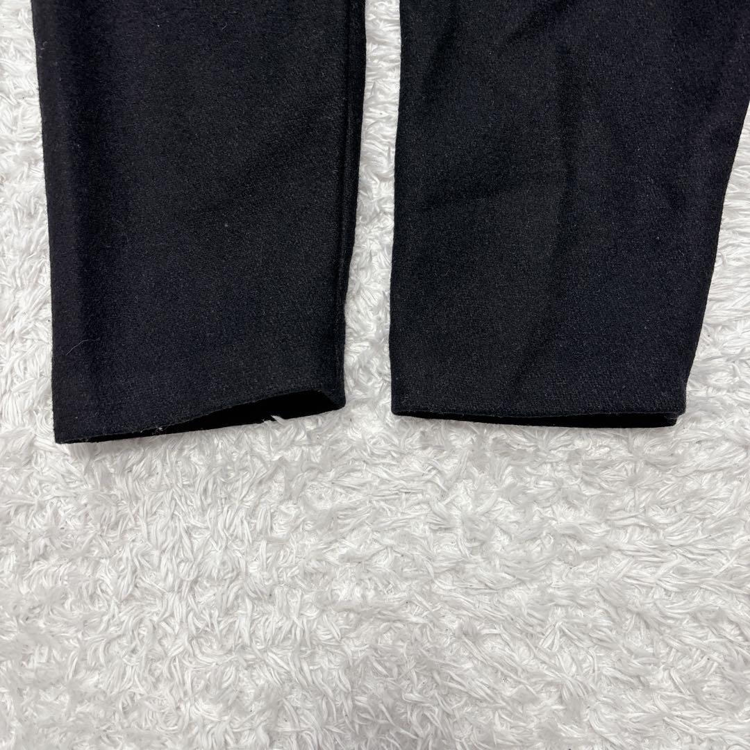 【BEARDSLEY】刺繡デザイン ノーカラーコート 黒 ウール混 size F