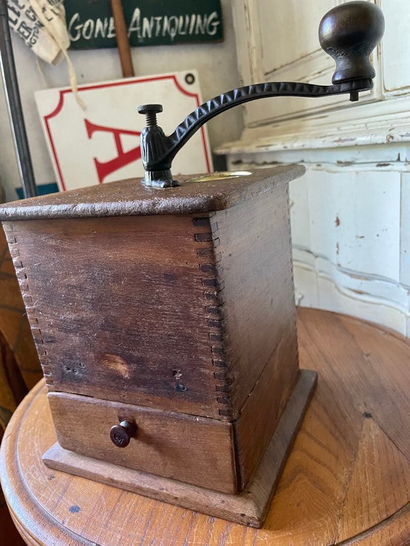 アンティーク　木製　コーヒー　ミル　グラインダー　レア　特大　アメリカ