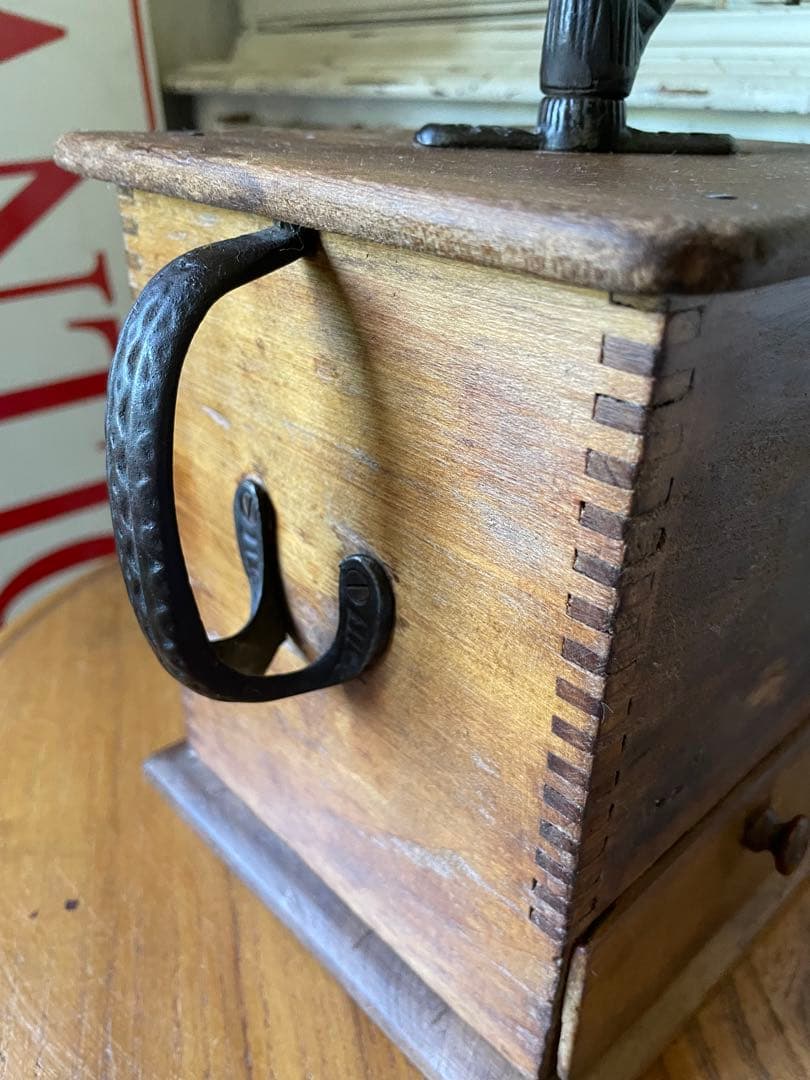 アンティーク　木製　コーヒー　ミル　グラインダー　レア　特大　アメリカ