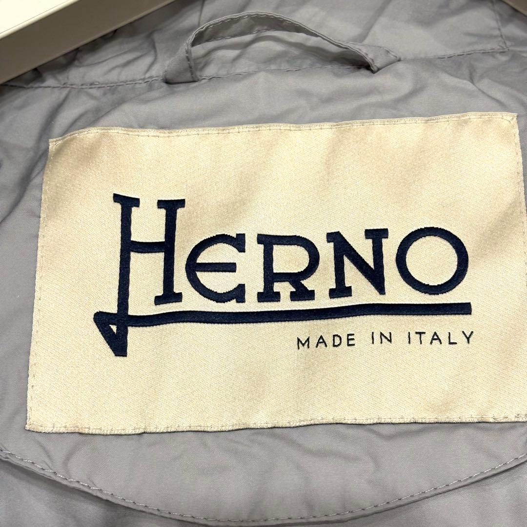 ☆新品☆HERNO テクノタフタ ギャザーモッズコート 38 GY