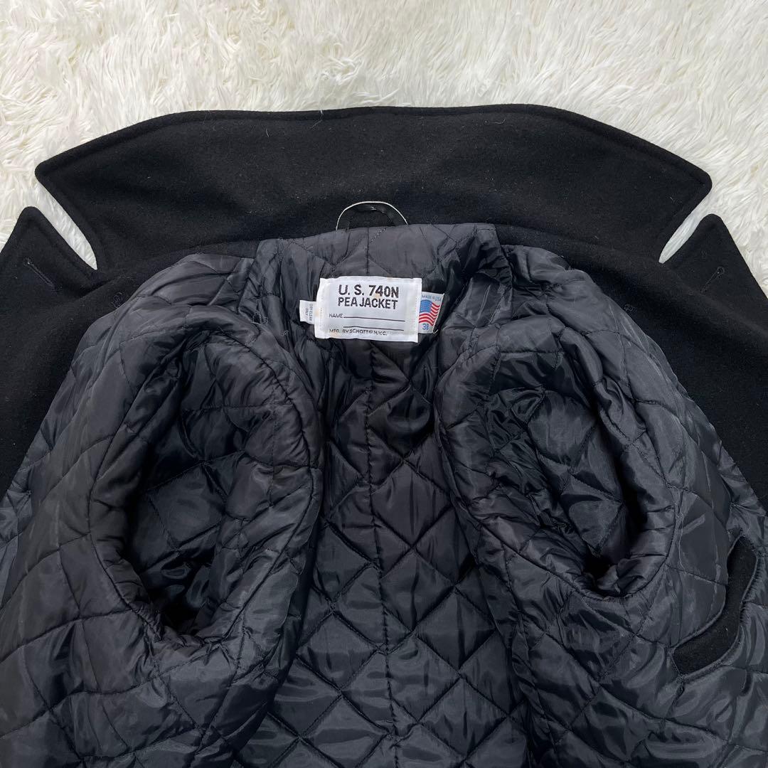 美品✨ショット U.S. 740N ピーコート キルティング ウール 38 M