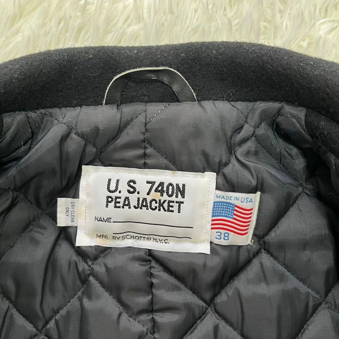 美品✨ショット U.S. 740N ピーコート キルティング ウール 38 M