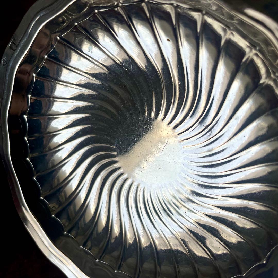 ピュイフォルカ　花リムシルバープレート　純銀　フランスアンティーク