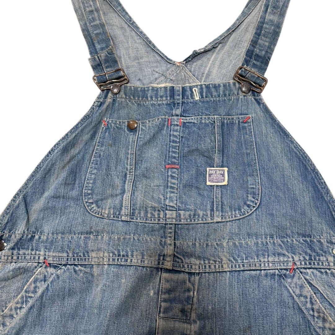 40s PAYDAYオーバーオール W108cm ビンテージ デニム