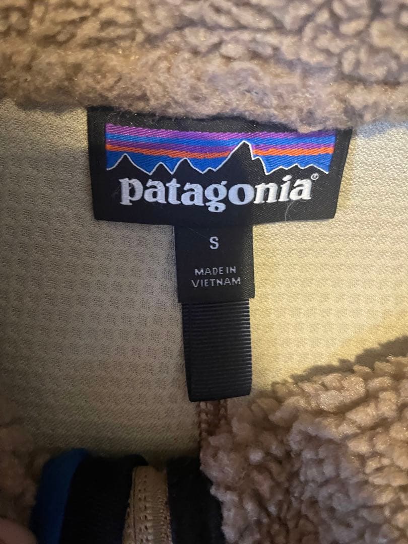 patagonia フリース ベスト Sサイズ ベージュ/ブルー　パタゴニア