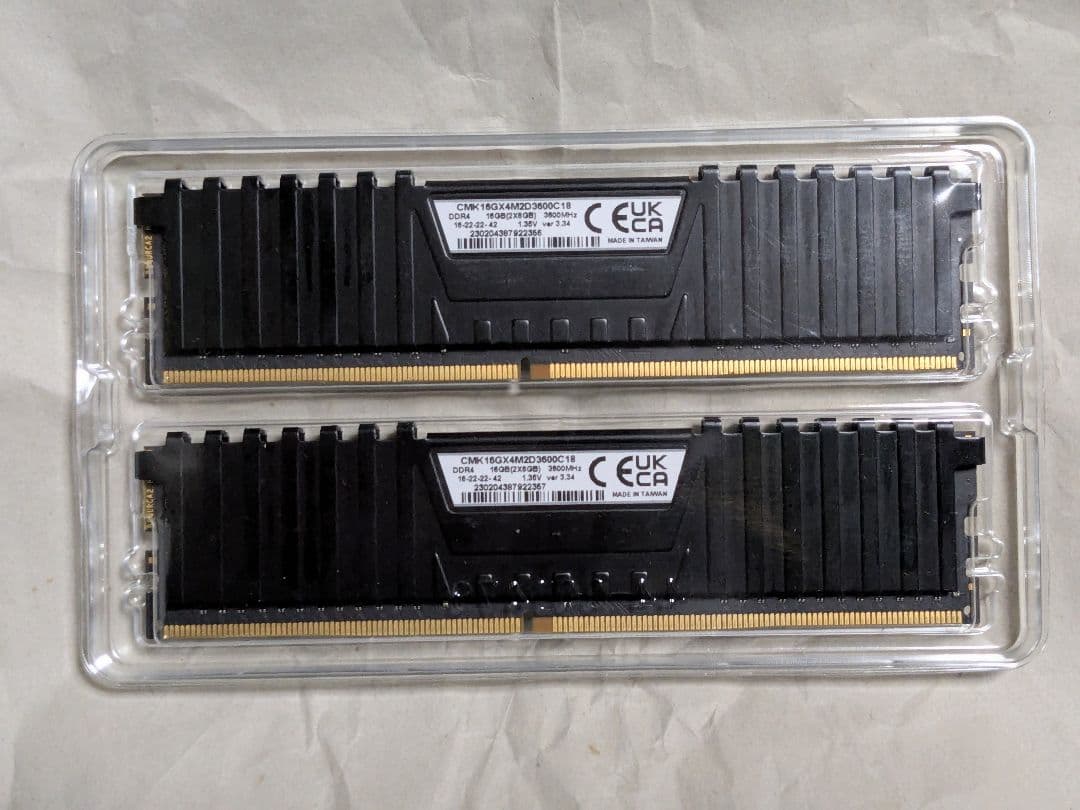 DDR4-3600MHz デスクトップPC用 メモリ 16GB [8GB×2枚]