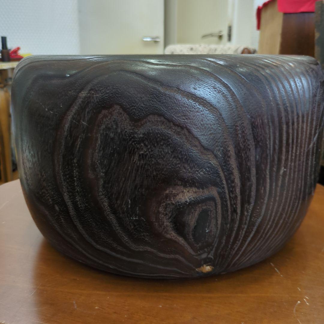 骨董　蒔絵　螺鈿　火鉢　桐　内側銅器　大型　花入　鉢カバー