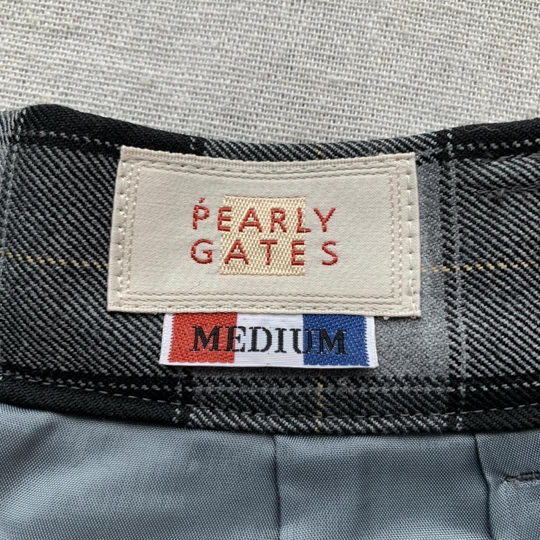 新品タグ　パーリーゲイツ　ショートウールパンツ　チェック柄　M　撥水加工　ゴルフ