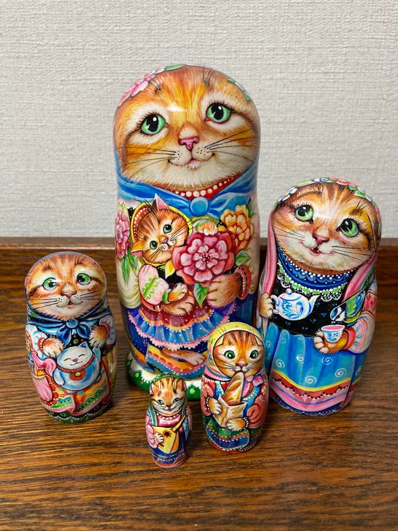 クリスマスセール♪ネコマトリョーシカ『パブロヴォ・ポサドのショールの猫』ミラ最新