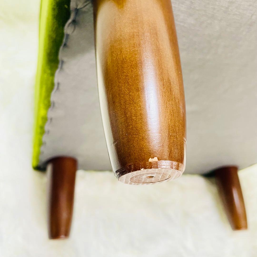 超美品　カリモク60 オットマン　モケットグリーン　ロビーチェア　Kチェア