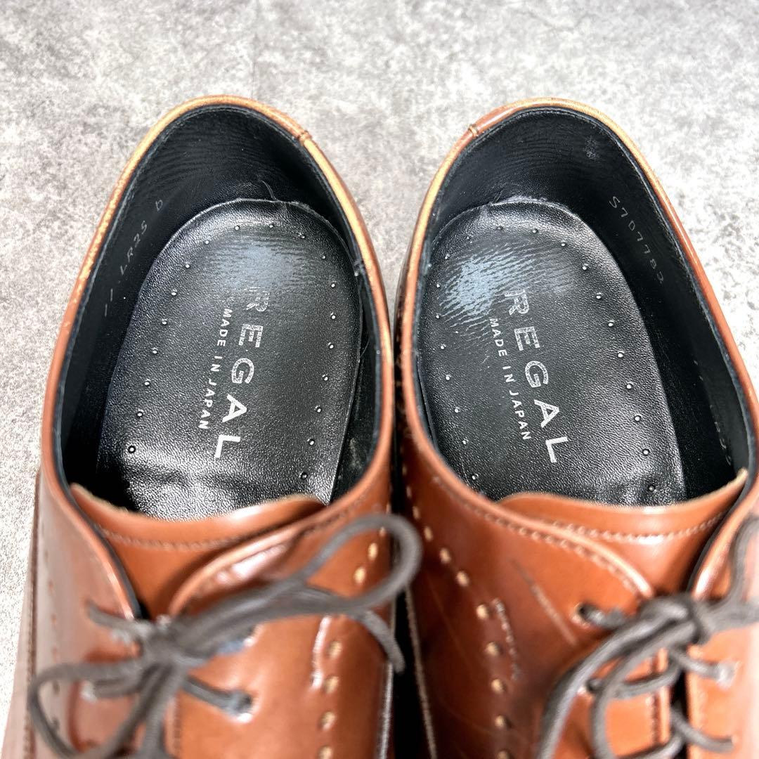 美品【REGAL】ビジネスシューズ/11LR/ストレートチップ/キャップトゥ/茶