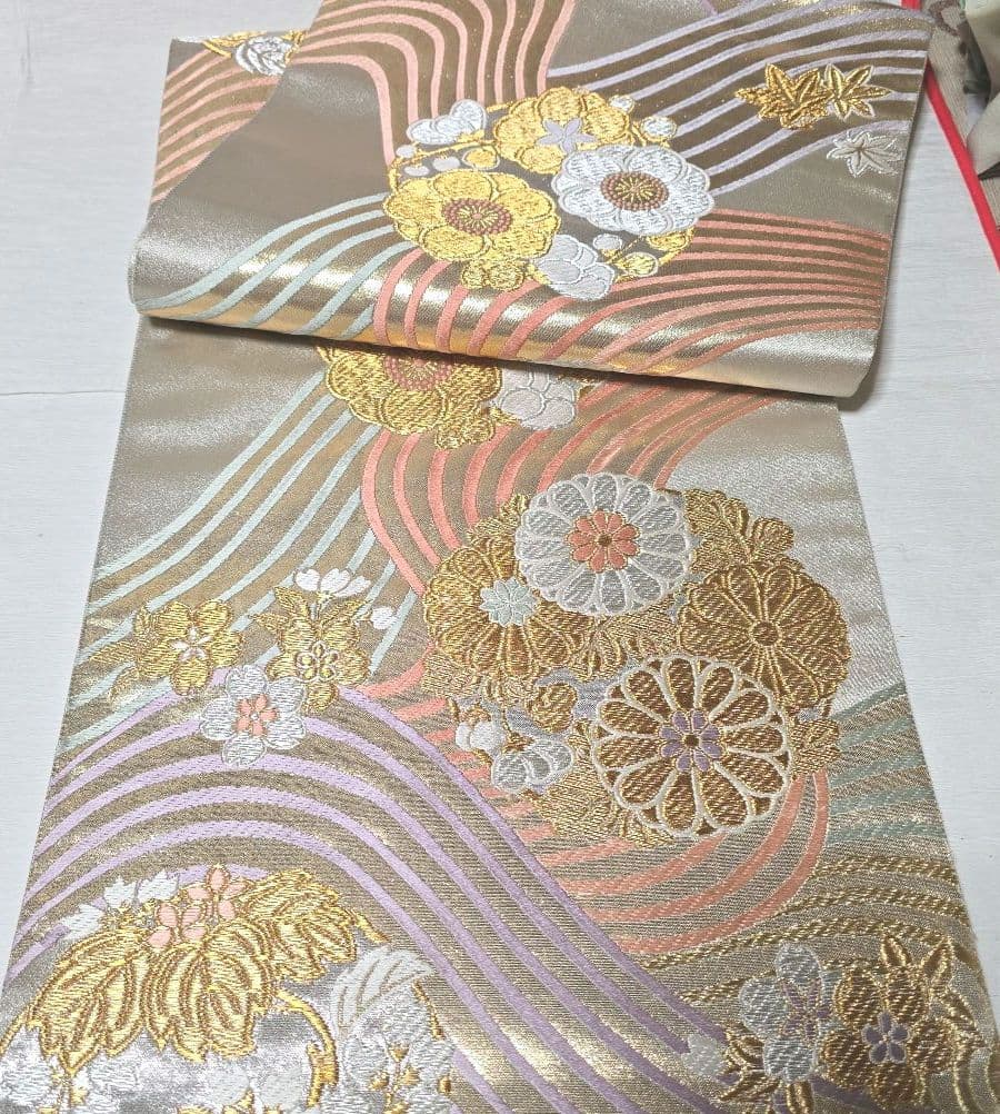 ～専用です～ピンク雪輪訪問着と袋帯・帯揚げ帯締めの4点フルセット