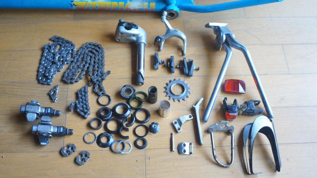 自転車フレームパーツ いろいろセット ロード リム　ハンドル BMX