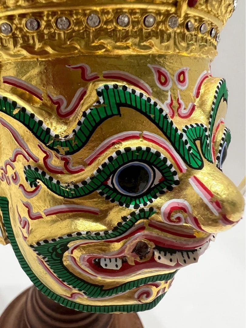 レア物タイ伝統 仮面舞踊 コーン マスク オブジェ