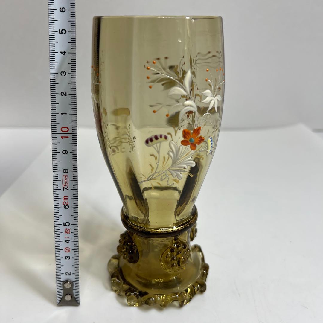 19世紀　フランスエナメル彩杯　化粧箱付　高約15.5㎝　東Y8-0106☆2F