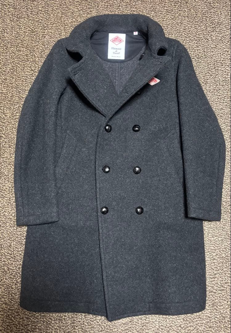 ダントン　ウールダブルコート　チャコール