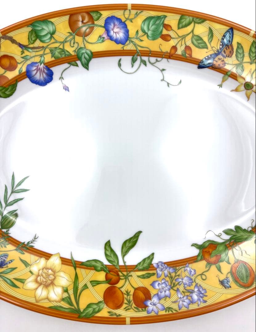 【希少】未使用保管品エルメス　シエスタ　大皿オレンジ41.5cmオーバルプレート