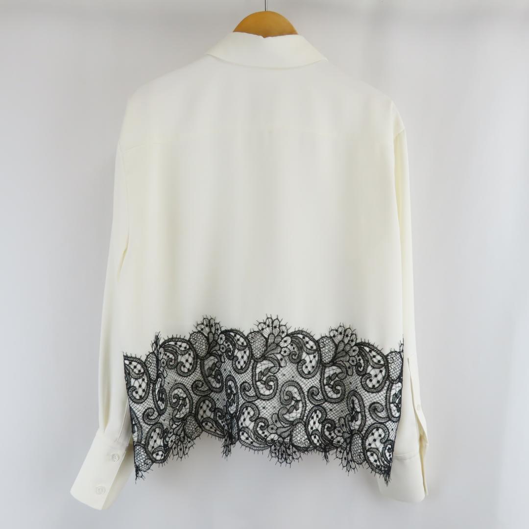 新品 25AW ADORE バイカラー レース ライトジョーゼットブラウス 38