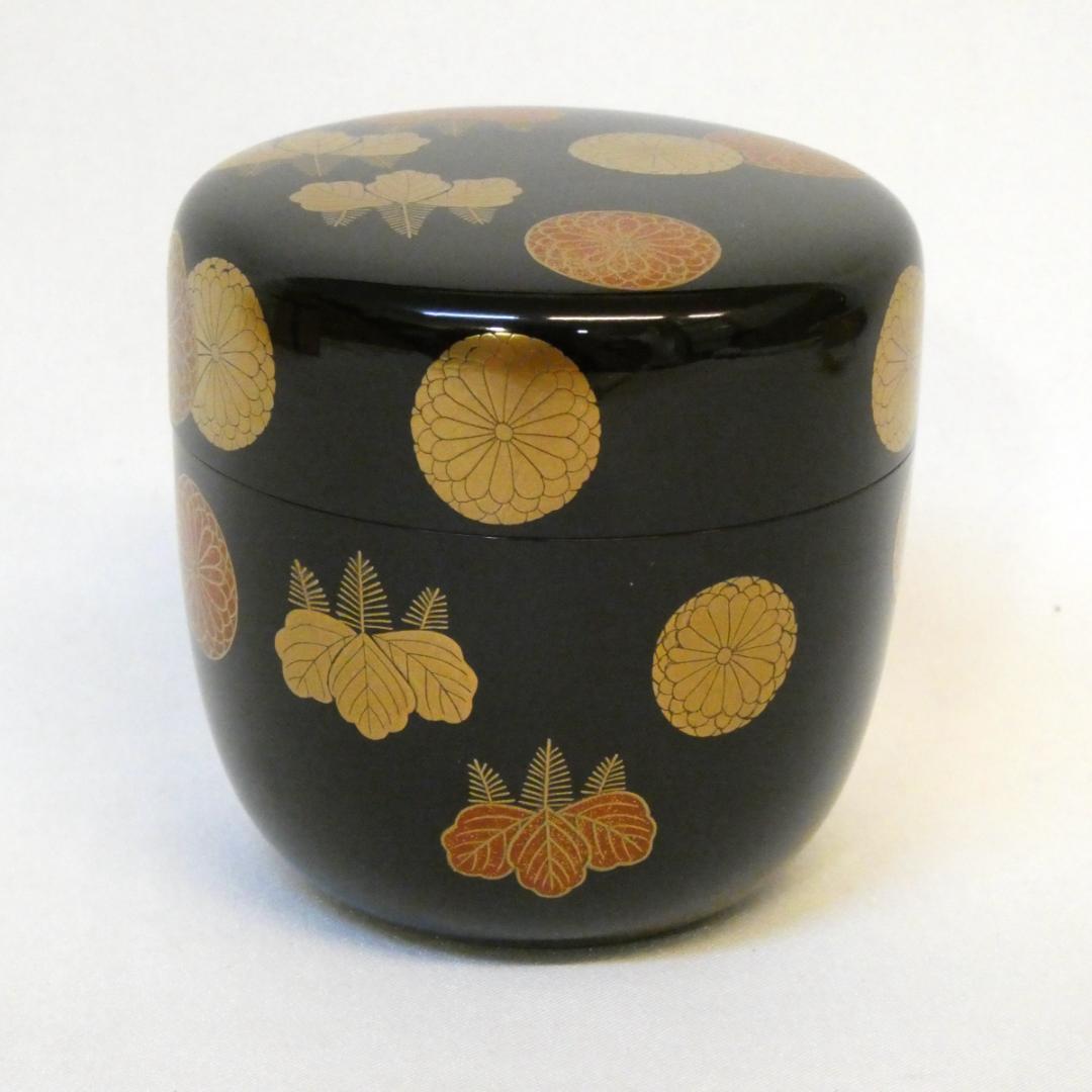 山中塗 細川司光作 内銀地 高台寺蒔絵 大棗 茶器 茶道具