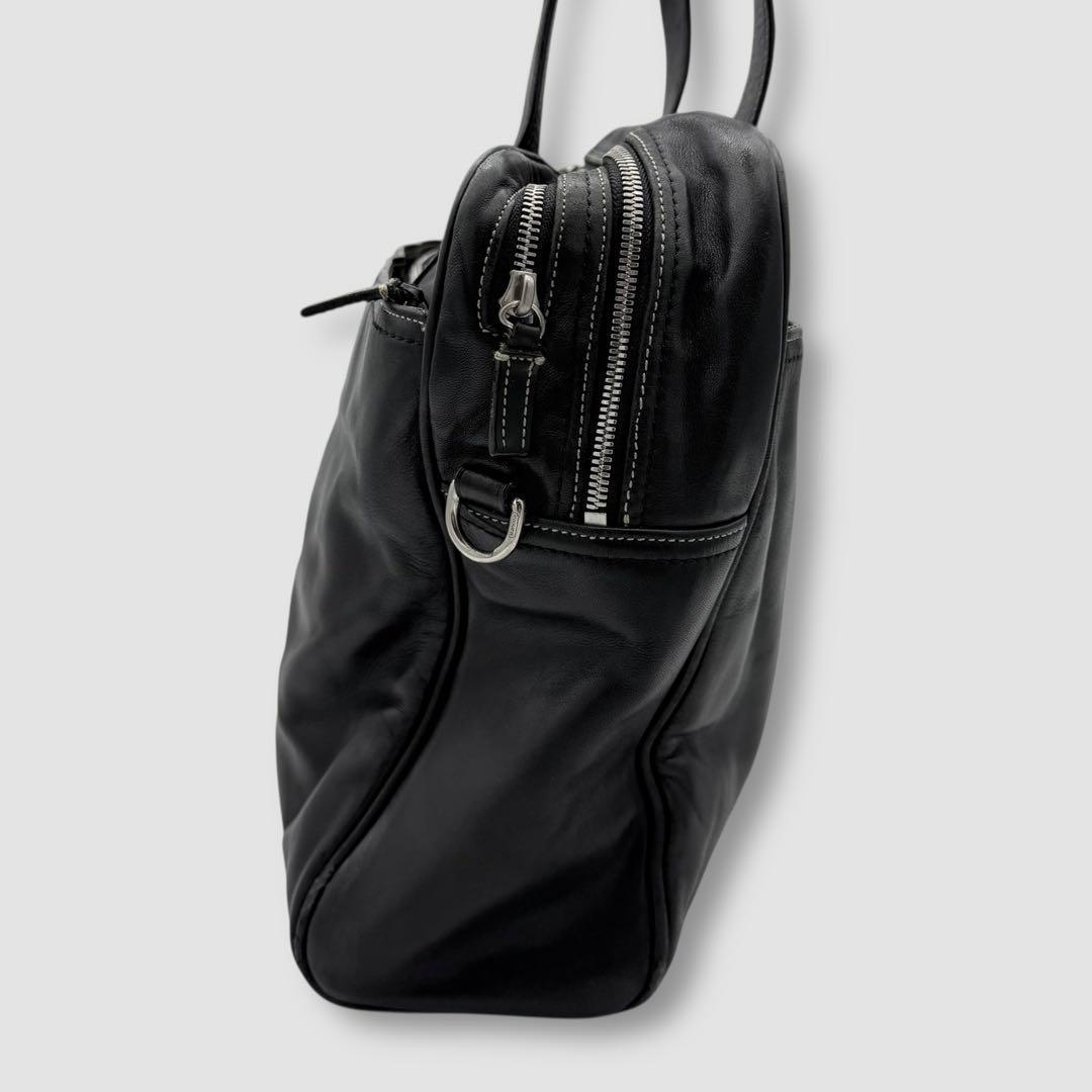 【良品】コーチ　COACH 2way ビジネスバッグ　レザー　ブラック