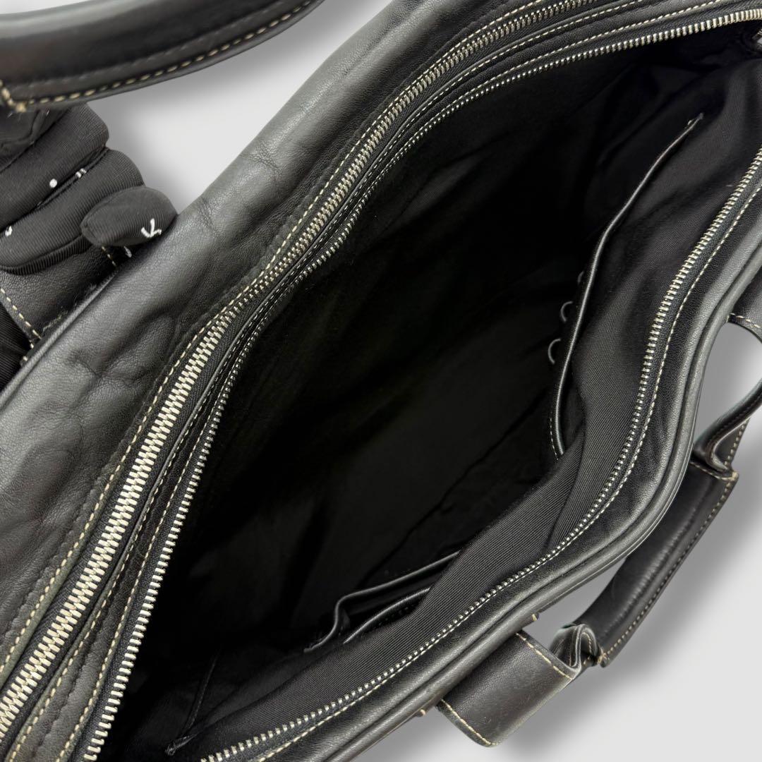 【良品】コーチ　COACH 2way ビジネスバッグ　レザー　ブラック